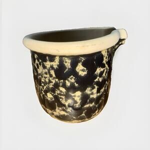 Vintage Bennington Potters Black Sponge-ware Splatter Small Pour Bowl 3.5x4”